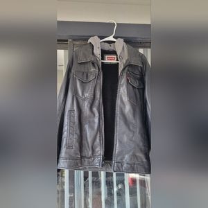 Men's Levi sherpa lined Leather jacket